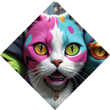 Lade das Bild in den Galerie-Viewer, Spannrahmenbild Stylische Katzen Digital Art Raute