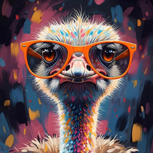 Lade das Bild in den Galerie-Viewer, Spannrahmenbild Stylischer Strauß mit Sonnenbrille Quadrat