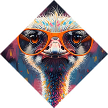 Lade das Bild in den Galerie-Viewer, Spannrahmenbild Stylischer Strauß mit Sonnenbrille Raute