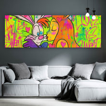 Lade das Bild in den Galerie-Viewer, Spannrahmenbild Süßes Pop Art Liebespaar Panorama