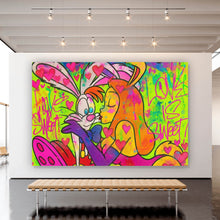 Lade das Bild in den Galerie-Viewer, Leinwandbild Süßes Pop Art Liebespaar Querformat