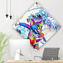 Lade das Bild in den Galerie-Viewer, Leinwandbild Surfer Cartoon mit Motivationsspruch Raute