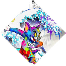 Lade das Bild in den Galerie-Viewer, Leinwandbild Surfer Cartoon mit Motivationsspruch Raute