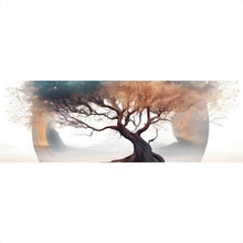 Lade das Bild in den Galerie-Viewer, Leinwandbild Surrealer Baum im Nebel Panorama