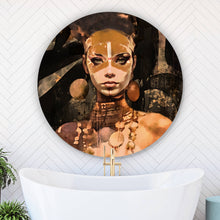 Lade das Bild in den Galerie-Viewer, Aluminiumbild Surreales abstraktes Frauen Portrait Kreis