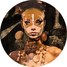 Lade das Bild in den Galerie-Viewer, Aluminiumbild gebürstet Surreales abstraktes Frauen Portrait Kreis