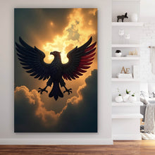 Lade das Bild in den Galerie-Viewer, Leinwandbild Symbolischer Adler in der Abenddämmerung Hochformat