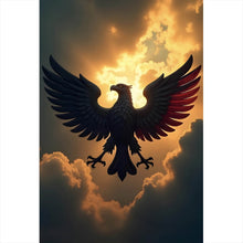 Lade das Bild in den Galerie-Viewer, Leinwandbild Symbolischer Adler in der Abenddämmerung Hochformat
