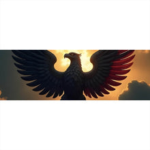 Lade das Bild in den Galerie-Viewer, Aluminiumbild gebürstet Symbolischer Adler in der Abenddämmerung Panorama