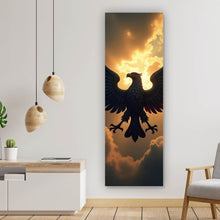 Lade das Bild in den Galerie-Viewer, Leinwandbild Symbolischer Adler in der Abenddämmerung Panorama Hoch