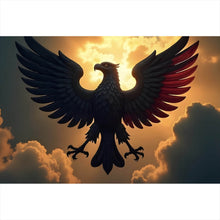 Lade das Bild in den Galerie-Viewer, Spannrahmenbild Symbolischer Adler in der Abenddämmerung Querformat