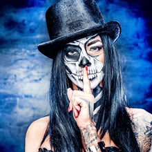 Lade das Bild in den Galerie-Viewer, Aluminiumbild Tattoo La Catrina Blue Quadrat
