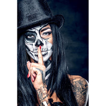 Lade das Bild in den Galerie-Viewer, Leinwandbild Tattoo La Catrina Hochformat