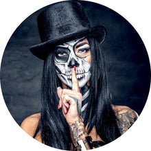 Lade das Bild in den Galerie-Viewer, Aluminiumbild gebürstet Tattoo La Catrina Kreis