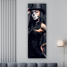 Lade das Bild in den Galerie-Viewer, Leinwandbild Tattoo La Catrina No.1 Panorama Hoch