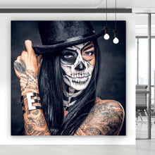Lade das Bild in den Galerie-Viewer, Spannrahmenbild Tattoo La Catrina No.2 Quadrat