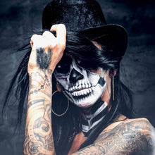 Lade das Bild in den Galerie-Viewer, Aluminiumbild gebürstet Tattoo La Catrina No.4 Quadrat