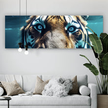 Lade das Bild in den Galerie-Viewer, Leinwandbild Tauchender Tiger Digital Art Panorama