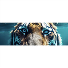 Lade das Bild in den Galerie-Viewer, Aluminiumbild gebürstet Tauchender Tiger Digital Art Panorama