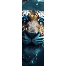 Lade das Bild in den Galerie-Viewer, Aluminiumbild gebürstet Tauchender Tiger Digital Art Panorama Hoch