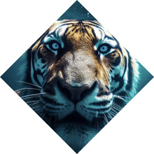 Lade das Bild in den Galerie-Viewer, Aluminiumbild Tauchender Tiger Digital Art Raute