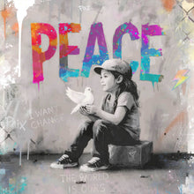 Lade das Bild in den Galerie-Viewer, Aluminiumbild The World is ours Peace Quadrat