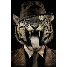 Lade das Bild in den Galerie-Viewer, Poster Tiger im Anzug Hochformat