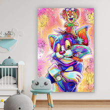 Lade das Bild in den Galerie-Viewer, Aluminiumbild gebürstet TJ Gangster Pop Art Hochformat
