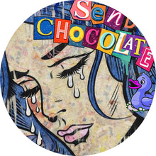 Lade das Bild in den Galerie-Viewer, Aluminiumbild gebürstet Tränen Frau Send Chocolate Kreis