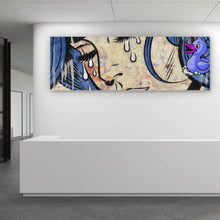 Lade das Bild in den Galerie-Viewer, Leinwandbild Tränen Frau Send Chocolate Panorama