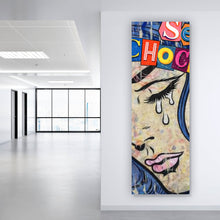 Lade das Bild in den Galerie-Viewer, Spannrahmenbild Tränen Frau Send Chocolate Panorama Hoch