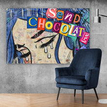 Lade das Bild in den Galerie-Viewer, Leinwandbild Tränen Frau Send Chocolate Querformat