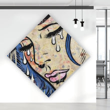 Lade das Bild in den Galerie-Viewer, Aluminiumbild Tränen Frau Send Chocolate Raute