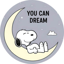 Lade das Bild in den Galerie-Viewer, Aluminiumbild gebürstet Traumhafter niedlicher Hund mit inspirierendem Spruch Kreis