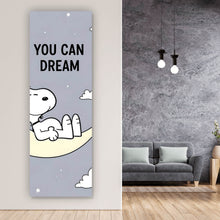 Lade das Bild in den Galerie-Viewer, Poster Traumhafter niedlicher Hund mit inspirierendem Spruch Panorama Hoch