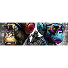Lade das Bild in den Galerie-Viewer, Acrylglasbild Affenportrait im Street Style Panorama