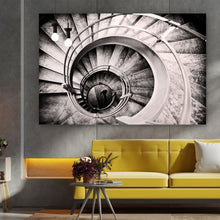 Lade das Bild in den Galerie-Viewer, Aluminiumbild Treppe in Rundform Querformat