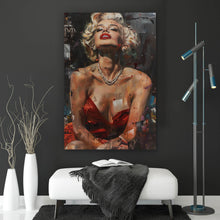 Lade das Bild in den Galerie-Viewer, Leinwandbild Verführerisches Frauen Portrait Abstrakt Hochformat