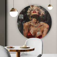 Lade das Bild in den Galerie-Viewer, Aluminiumbild gebürstet Verführerisches Frauen Portrait Abstrakt Kreis