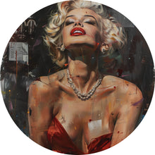 Lade das Bild in den Galerie-Viewer, Aluminiumbild gebürstet Verführerisches Frauen Portrait Abstrakt Kreis
