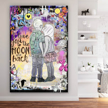 Lade das Bild in den Galerie-Viewer, Spannrahmenbild Verliebtes Paar im bunten Street Art Stil Hochformat