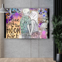 Lade das Bild in den Galerie-Viewer, Poster Verliebtes Paar im bunten Street Art Stil Querformat