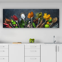 Lade das Bild in den Galerie-Viewer, Leinwandbild Verschiedene Gewürze Panorama