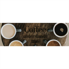 Lade das Bild in den Galerie-Viewer, Aluminiumbild gebürstet Verschiedene Kaffeesorten auf einem Tablett serviert Panorama