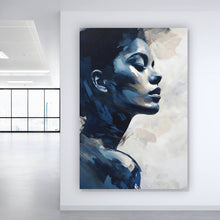Lade das Bild in den Galerie-Viewer, Aluminiumbild gebürstet Verträumte Darstellung einer Frau Abstrakt Hochformat