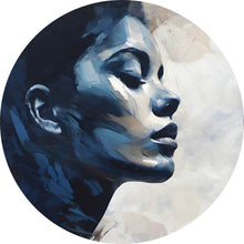 Lade das Bild in den Galerie-Viewer, Aluminiumbild gebürstet Verträumte Darstellung einer Frau Abstrakt Kreis
