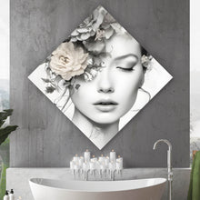 Lade das Bild in den Galerie-Viewer, Poster Verträumte Frau mit Blumenkranz Raute