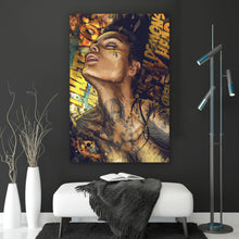Lade das Bild in den Galerie-Viewer, Poster Verträumtes Porträt in Graffiti Kunst Hochformat