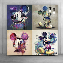 Lade das Bild in den Galerie-Viewer, Poster Vier bunte abstrakte Micki Illustrationen Quadrat