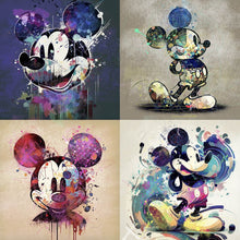 Lade das Bild in den Galerie-Viewer, Poster Vier bunte abstrakte Micki Illustrationen Quadrat